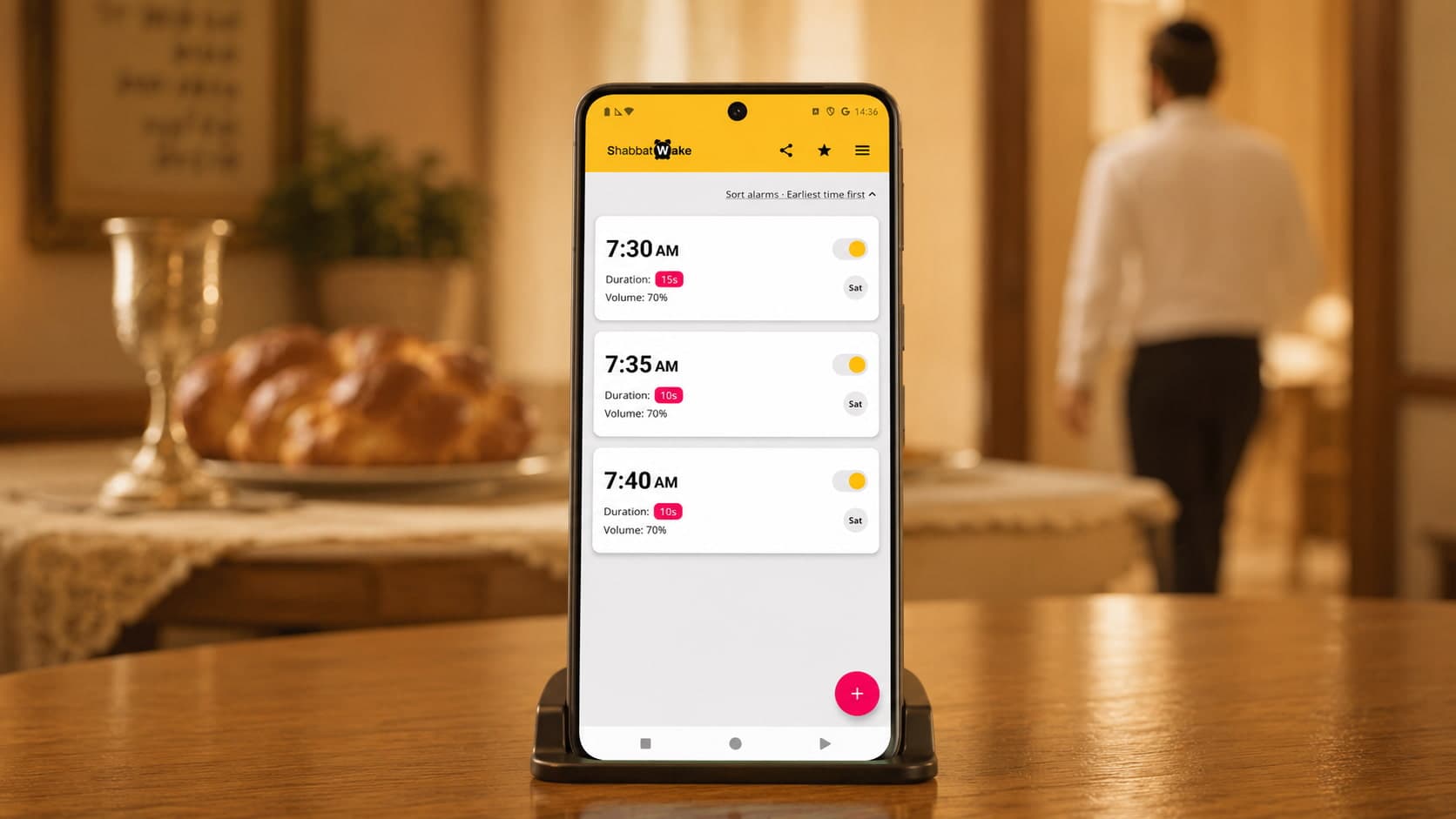 Shabbat Wake — Ein Wecker für Schabbat, der automatisch stoppt.